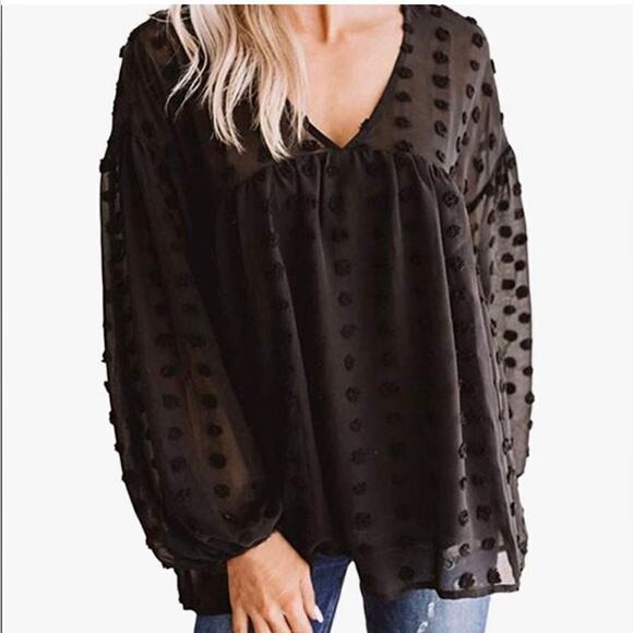 Entro "Love is catching" Polka Dot Blouse M NWT - Picture 1 of 8